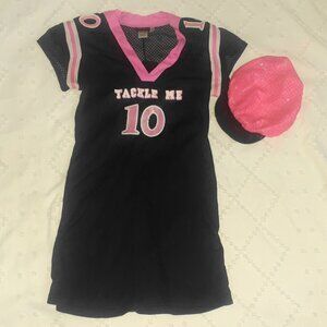 DREAMGIRL TACKLE ME COSTUME SEXY BODYCON DRESS BLACK/PINK SEQUINS-WOMENS SIZE L